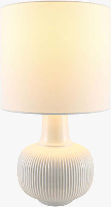Soft Light Gray Coastal Table Lamp with linen details for bedside or console tables