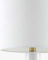 Soft Light Gray Coastal Table Lamp with linen details for bedside or console tables