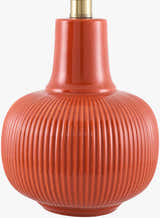 Red Coastal Table Lamp with linen details for bedside or console tables