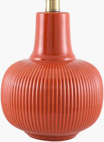 Red Coastal Table Lamp with linen details for bedside or console tables