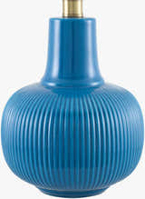 Aqua Blue Coastal Table Lamp with linen details for bedside or console tables