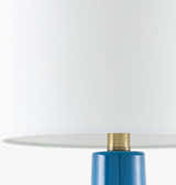 Aqua Blue Coastal Table Lamp with linen details for bedside or console tables