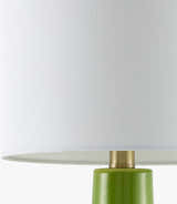 Lime Green Coastal Table Lamp with linen details for bedside or console tables