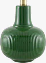 Forest Green Coastal Table Lamp with linen details for bedside or console tables