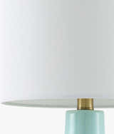 Rich Light Gray Coastal Table Lamp with linen details for bedside or console tables