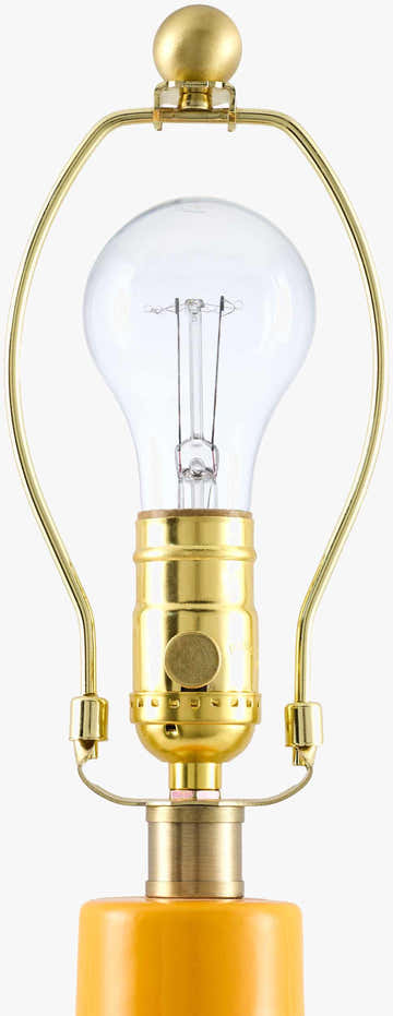Lemon Yellow Coastal Table Lamp with linen details for bedside or console tables
