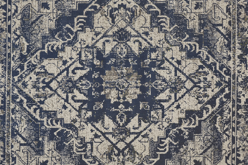 Feizy Foster Transitional Oriental - Blue/Ivory Area Rug - Clearance