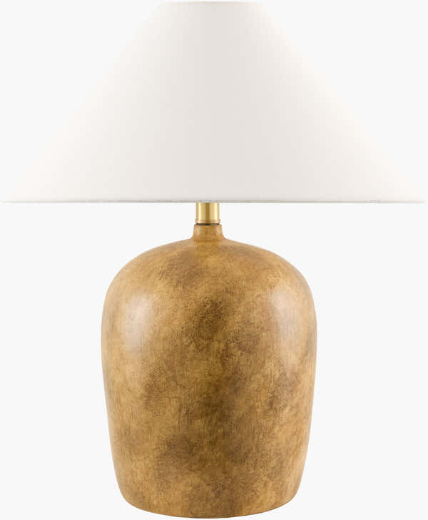Warm Orange Traditional Table Lamp with linen details for bedside or console tables