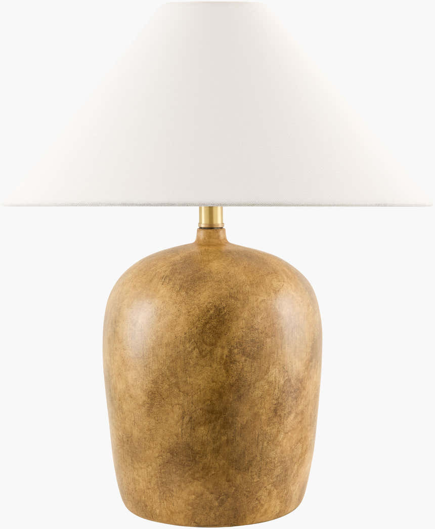 Warm Orange Traditional Table Lamp with linen details for bedside or console tables