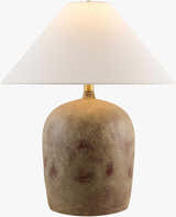 Deep Orange Traditional Table Lamp with linen details for bedside or console tables