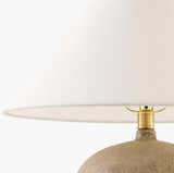 Deep Orange Traditional Table Lamp with linen details for bedside or console tables