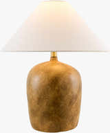 Warm Orange Traditional Table Lamp with linen details for bedside or console tables