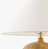 Warm Orange Traditional Table Lamp with linen details for bedside or console tables
