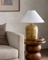 Warm Orange Traditional Table Lamp with linen details for bedside or console tables