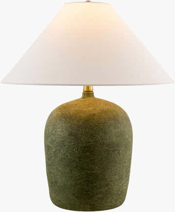 Rich Tan Traditional Table Lamp with linen details for bedside or console tables