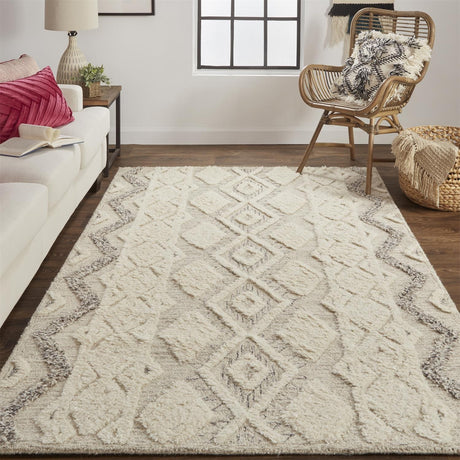 Feizy Anica Transitional Geometric - Ivory/Taupe/Gray Area Rug