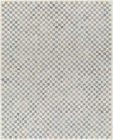 Close-up of the Halen Gray Checkered Area Rug, featuring a geometric checkerboard pattern in gray, brown, and natural hues. Design-Rectangle-810