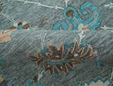 Oushak Design Gray, Blue And Brown Hand Tufted Custom Made wool rug