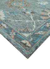 Oushak Design Gray, Blue And Brown Hand Tufted Custom Made wool rug