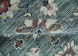 Antique look Gray Silver, Ivory and Beige Hand Knotted Traditional Oushak custom Made Wool Area Rug