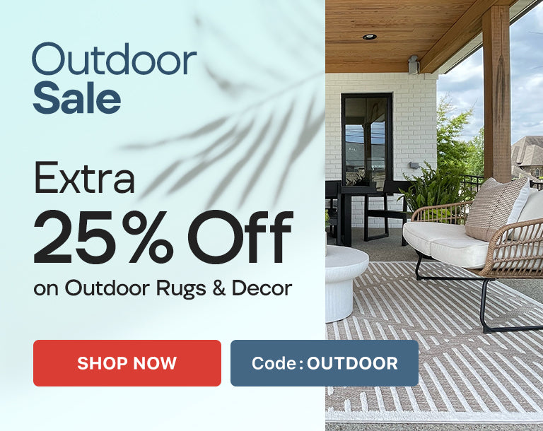 Extra 25% discount on outdoor rugs and outdoor decor. Use code: OUTDOOR