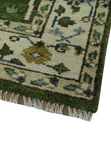 Ready to Ship Oversize 5x10 Runner Rug Green Tree of life Wool Rug