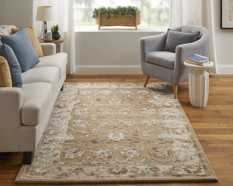 Feizy Prescott Traditional Floral & Botanical - Tan/Ivory Area Rug