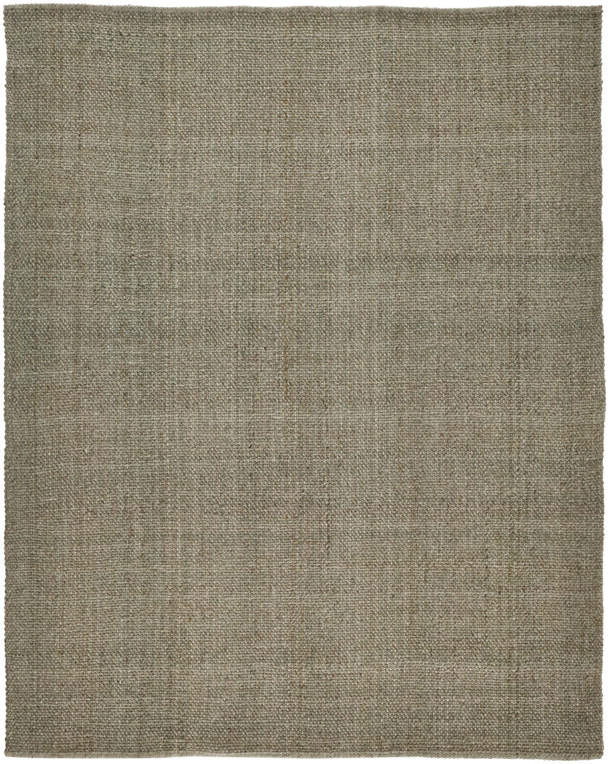 Close-up of the hand woven Feizy Naples Area Rug in green and tan, showing the solid color and textured weave. Design-Rectangle