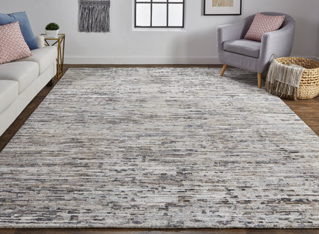 Feizy Conroe Modern Abstract - Gray/Blue/Silver Area Rug