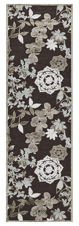 Feizy Saphir Mah rug: Brown rug with ivory, green floral and botanical pattern. Modern farmhouse style. Design-Runner