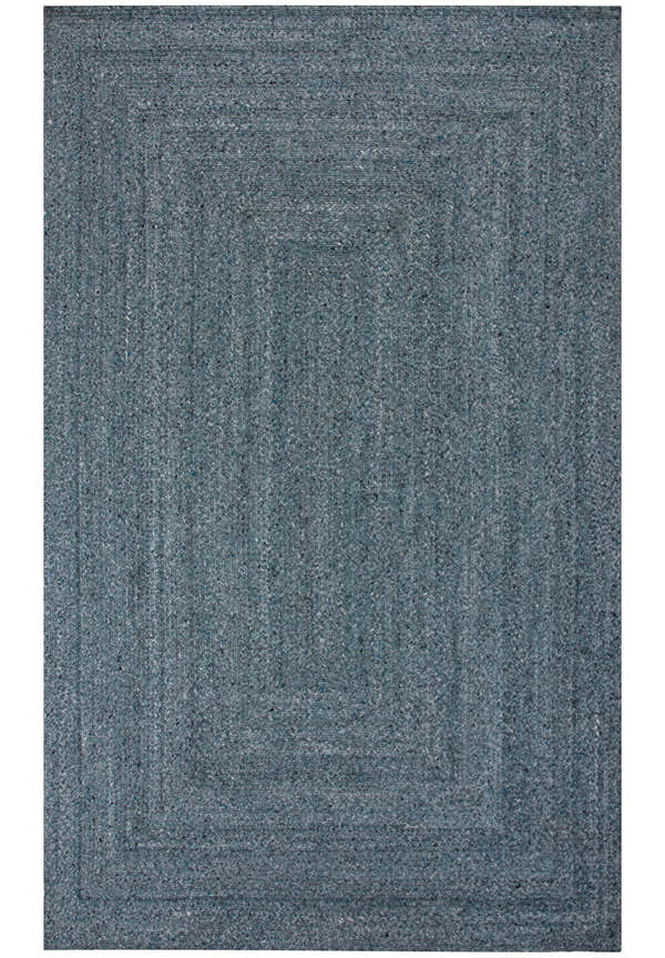 Close-up of the hand woven Rizzy PAV672 area rug in blue and ivory recycled polyester, casual style, rectangle shape. Design-Rectangle