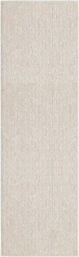Close-up of the Nourison Natural Texture Ivory Beige rug, showcasing its subtle vertical stripes and woven texture.
