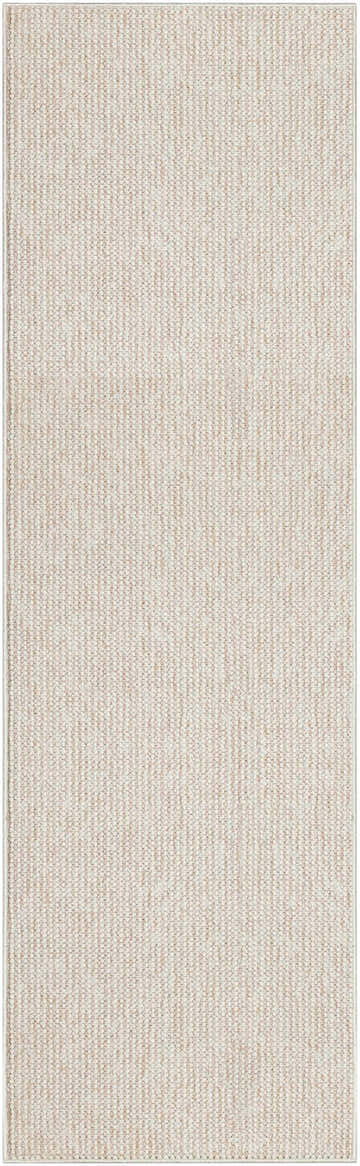 Close-up of the Nourison Natural Texture Ivory Beige rug, showcasing its subtle vertical stripes and woven texture.