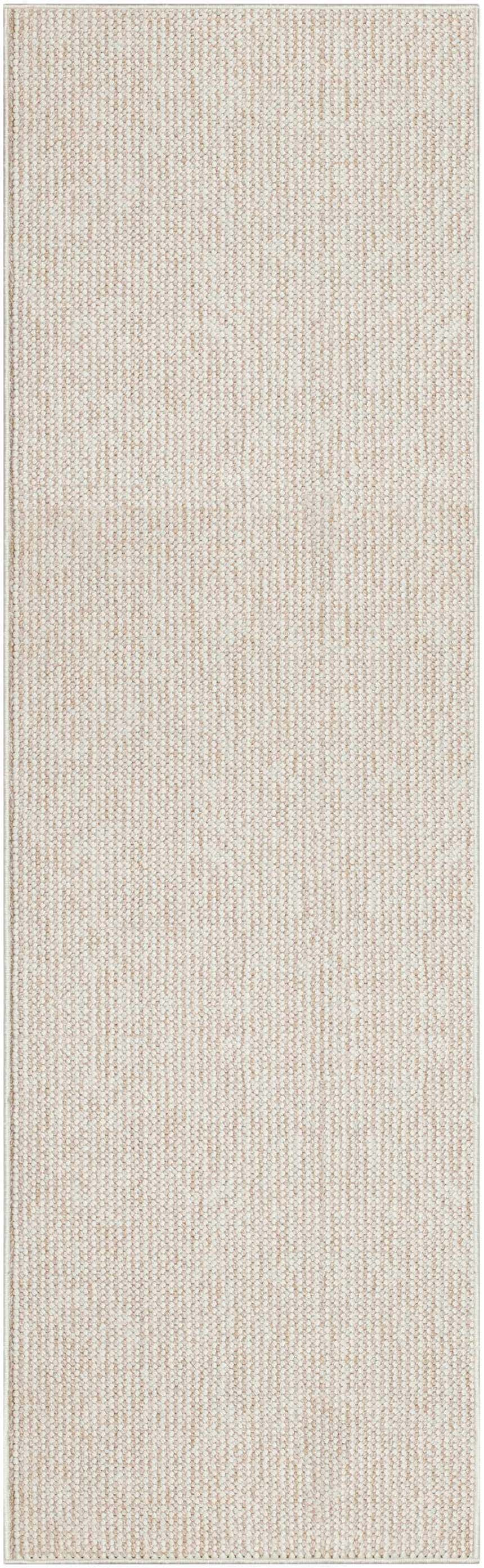 Close-up of the Nourison Natural Texture Ivory Beige rug, showcasing its subtle vertical stripes and woven texture.