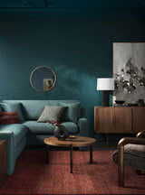 Palasbari Round Walnut Metal Coffee Table