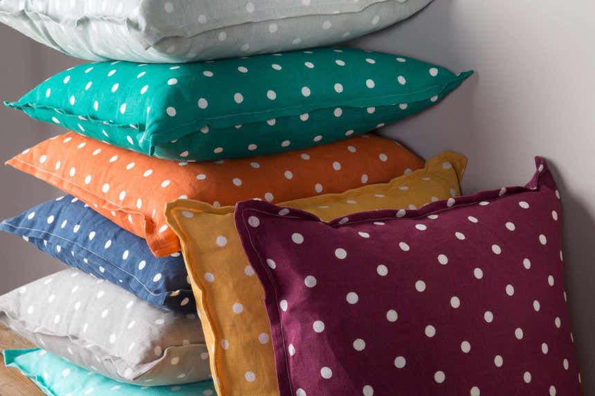 Glendenning Gray Polka Dot Pillow - Clearance