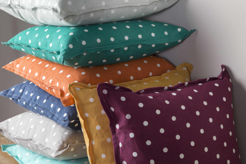 Abertridwr Turquoise Polka Dot Throw Pillow - Clearance