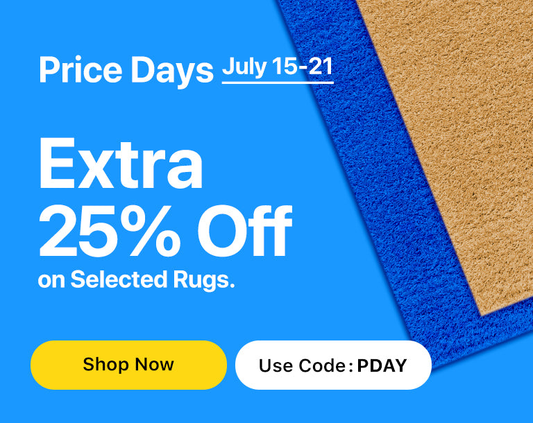 Extra 25% off on selected rugs Use code: PDAY