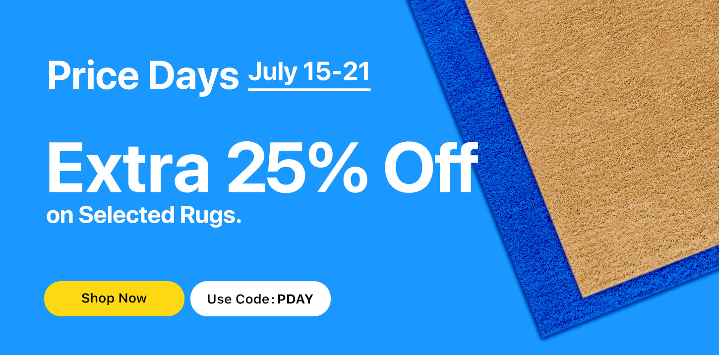 Extra 25% off on selected rugs Use code: PDAY