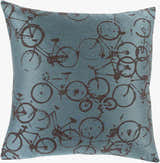 Landisburg Blue Bicycle Pattern Throw Pillow - Clearance
