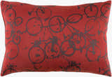 Wilmar Red Bicycle Print Throw Pillow - Clearance