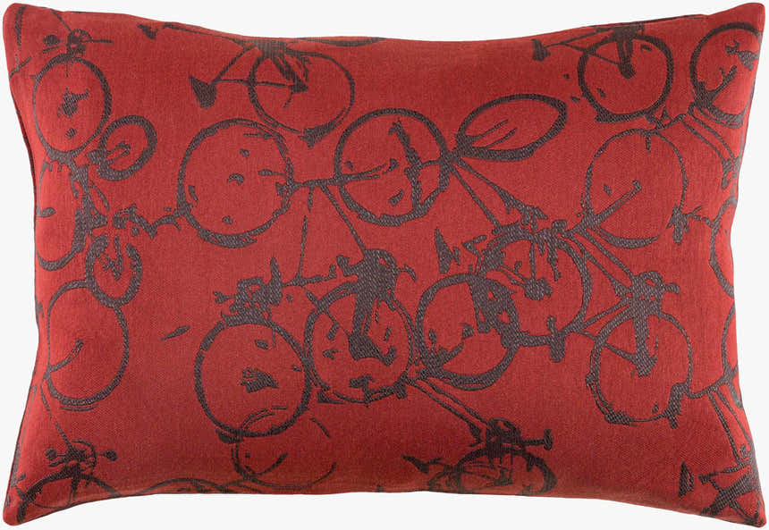 Wilmar Red Bicycle Print Throw Pillow - Clearance