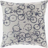 Burneside Navy Bicycle Print Throw Pillow - Clearance
