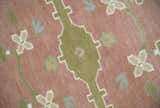 Peach, Ivory and Olive Hand knotted Multi size Oriental Oushak Traditional Wool Area Rug