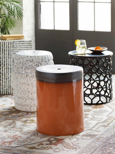 Mailag Black Geometric Metal End Table