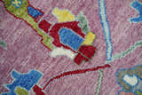 Pink Oushak Rug Wool Blue Colorful Hand knotted Traditional Oushak Custom Made wool Area Rug
