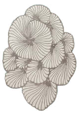 Petals Modern Floral Lace Beige Hand Tufted 5x7 Wool Rug