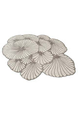 Petals Modern Floral Lace Beige Hand Tufted 5x7 Wool Rug