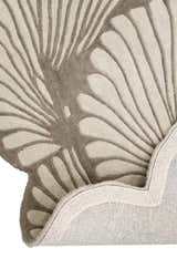Petals Modern Floral Lace Beige Hand Tufted 5x7 Wool Rug