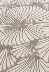 Petals Modern Floral Lace Beige Hand Tufted 5x7 Wool Rug
